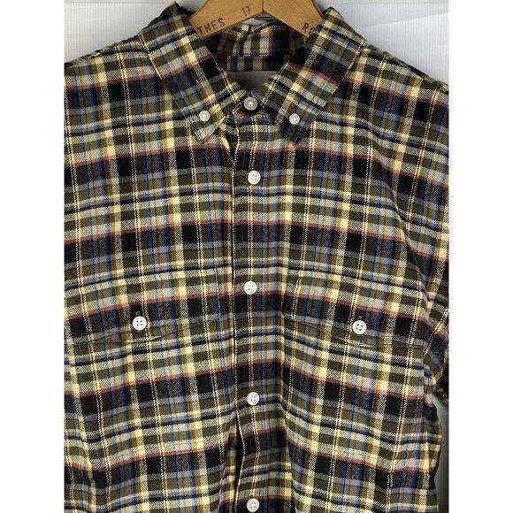 New Men’s Everlane Brushed Flannel Shirt Beech Plaid Button Down Size Medium Top - Picture 5 of 7